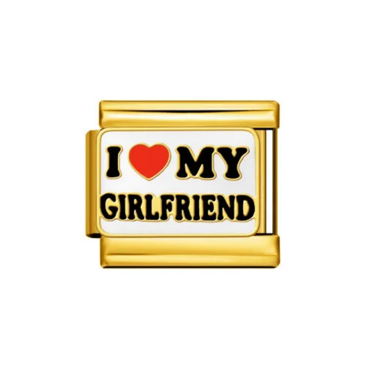 I ❤️ My Girlfriend Charm Plateado Y Dorado