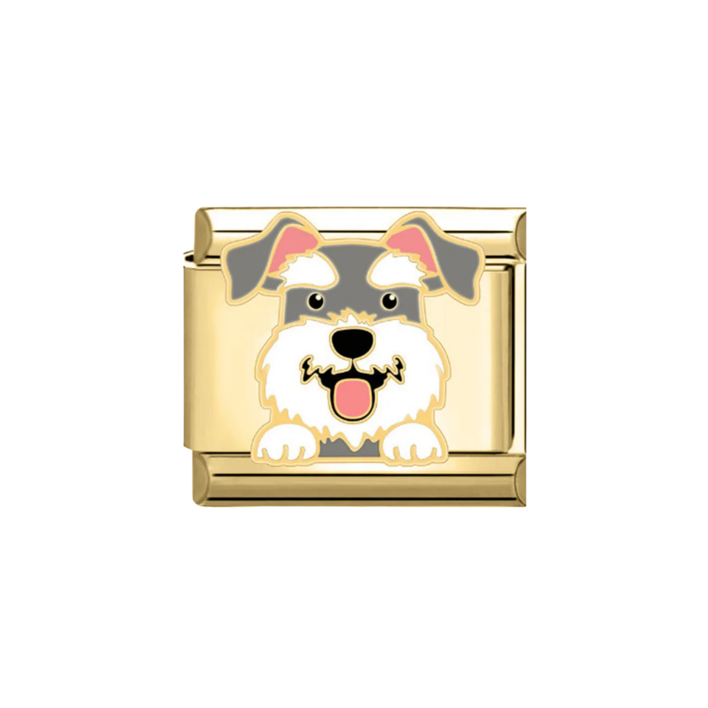 Charm Schnauzer Plateado & Dorado