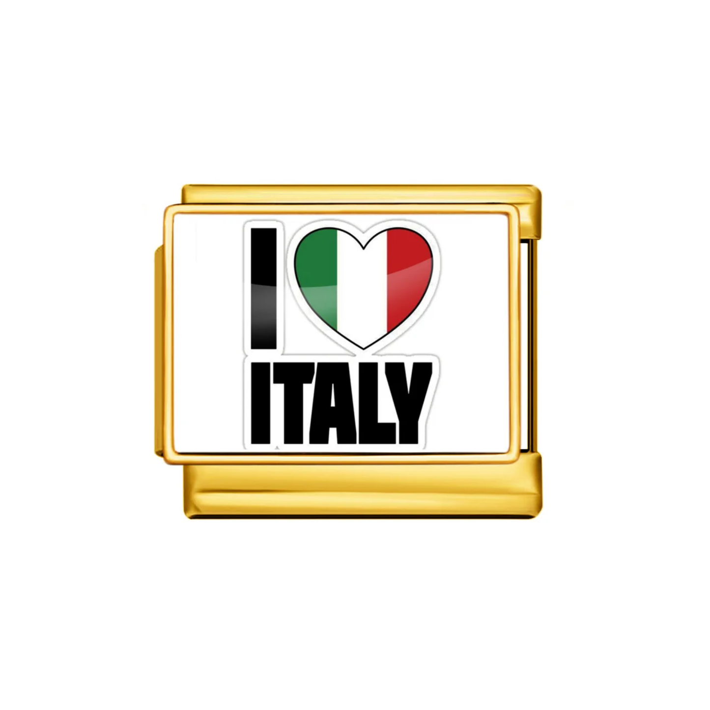 I 💚 Italy Charm Plateado & Dorado