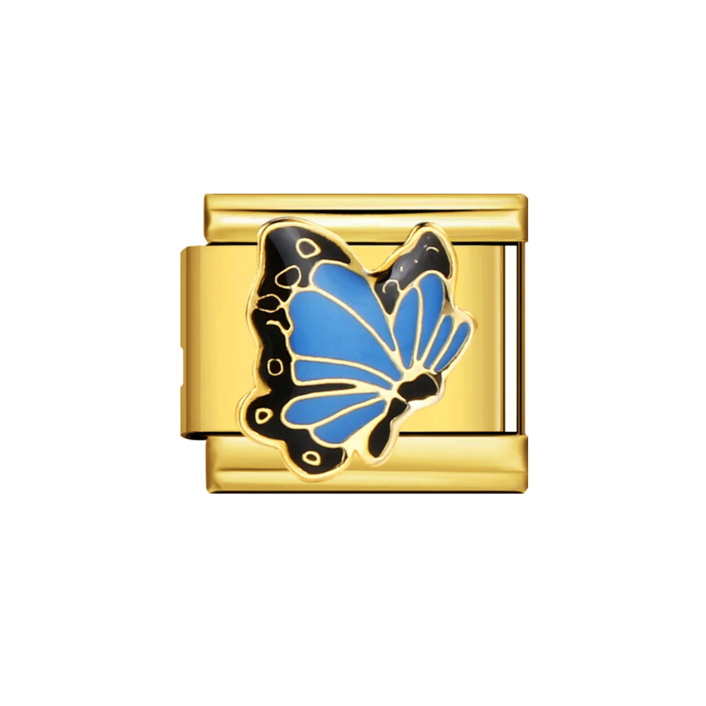 Charm Dorado Mariposa Azul