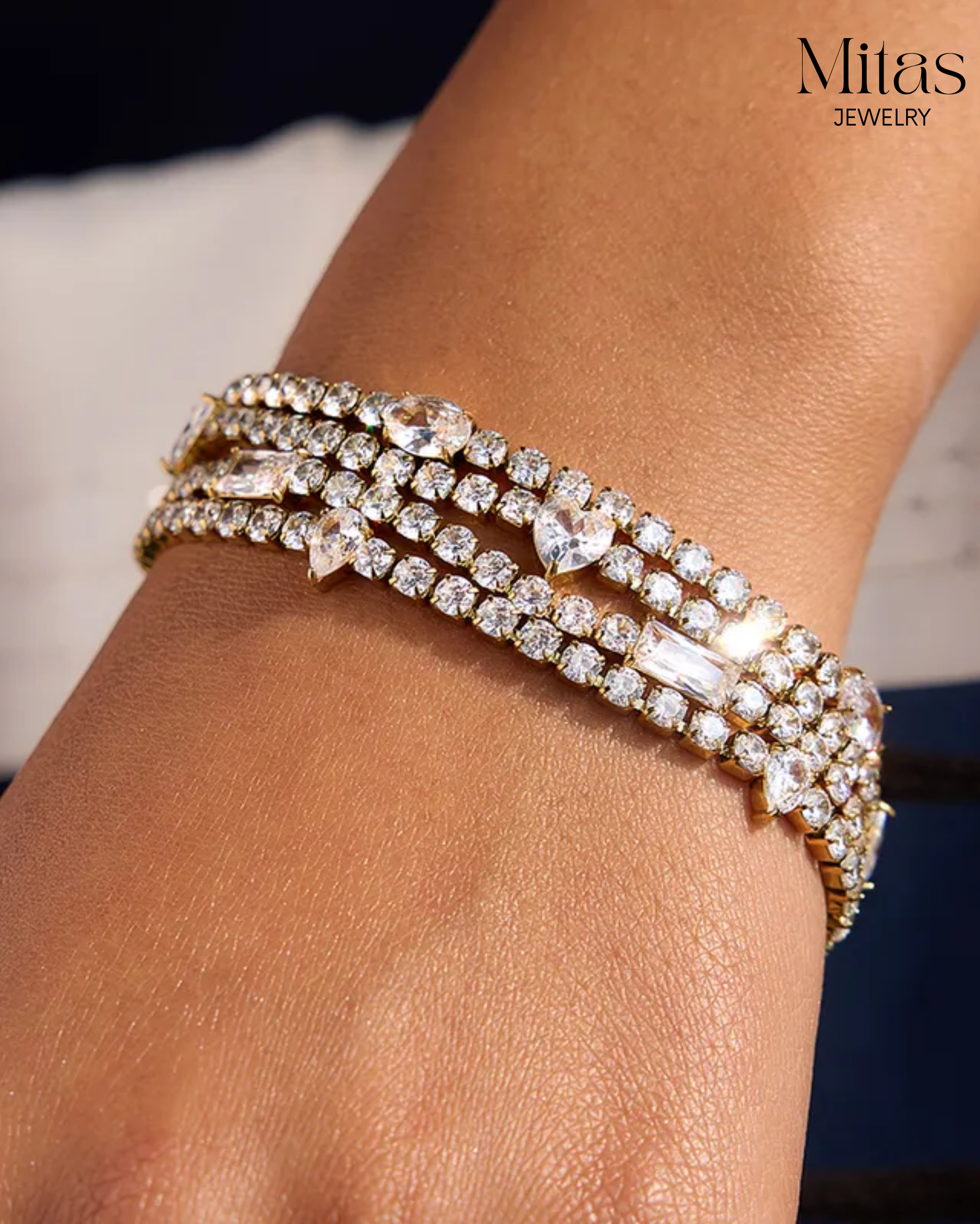 Brazalete Tennis Detalles Rectangular