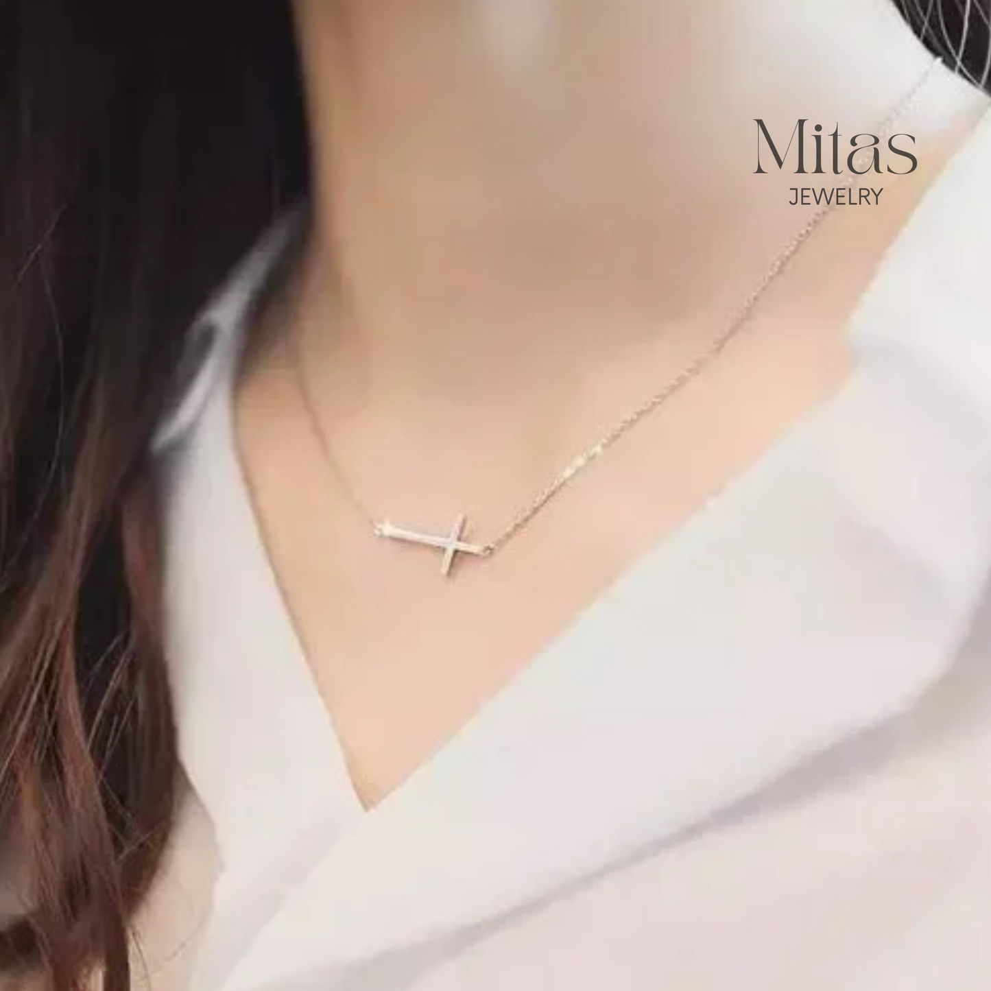 Cadenita Plateado Cruz