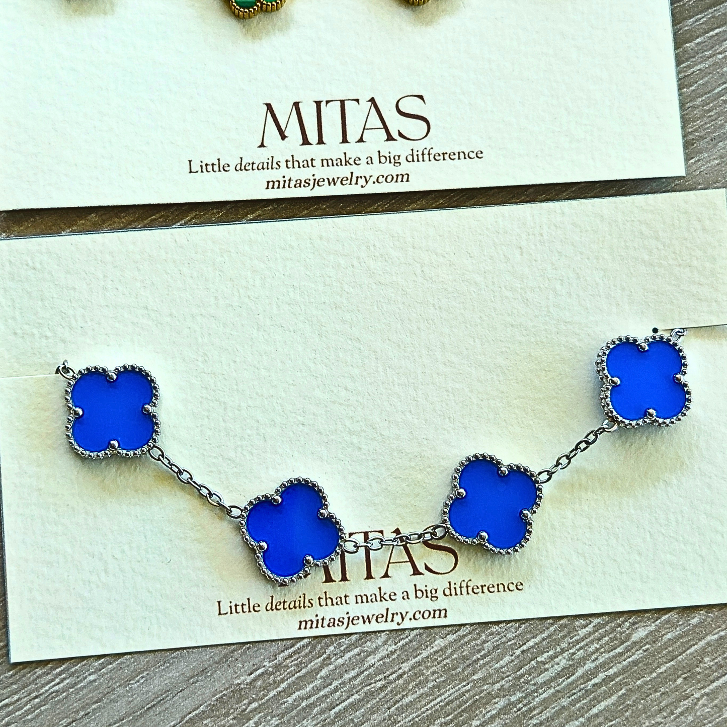 Brazalete Trébol Celeste
