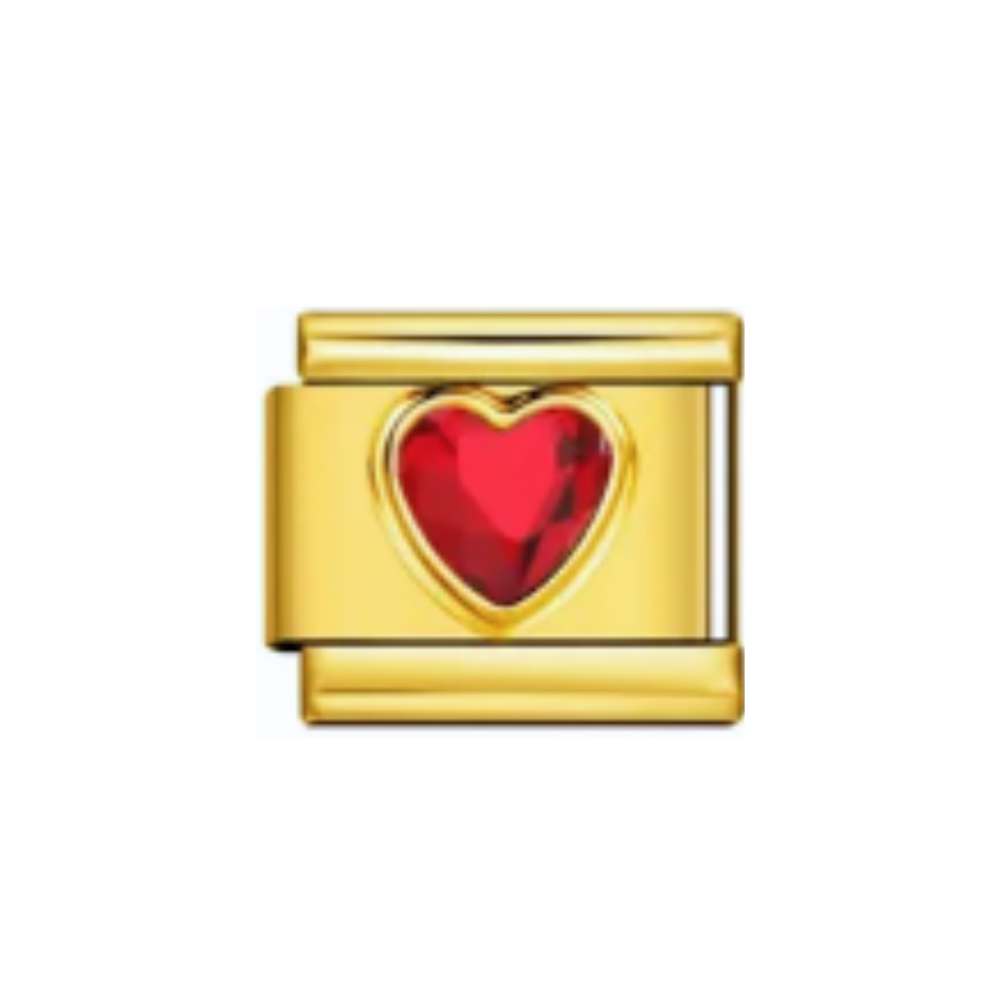 Charm Dorado Corazón Rojo