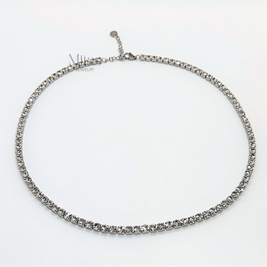 Collar Tennis Plateado 4mm