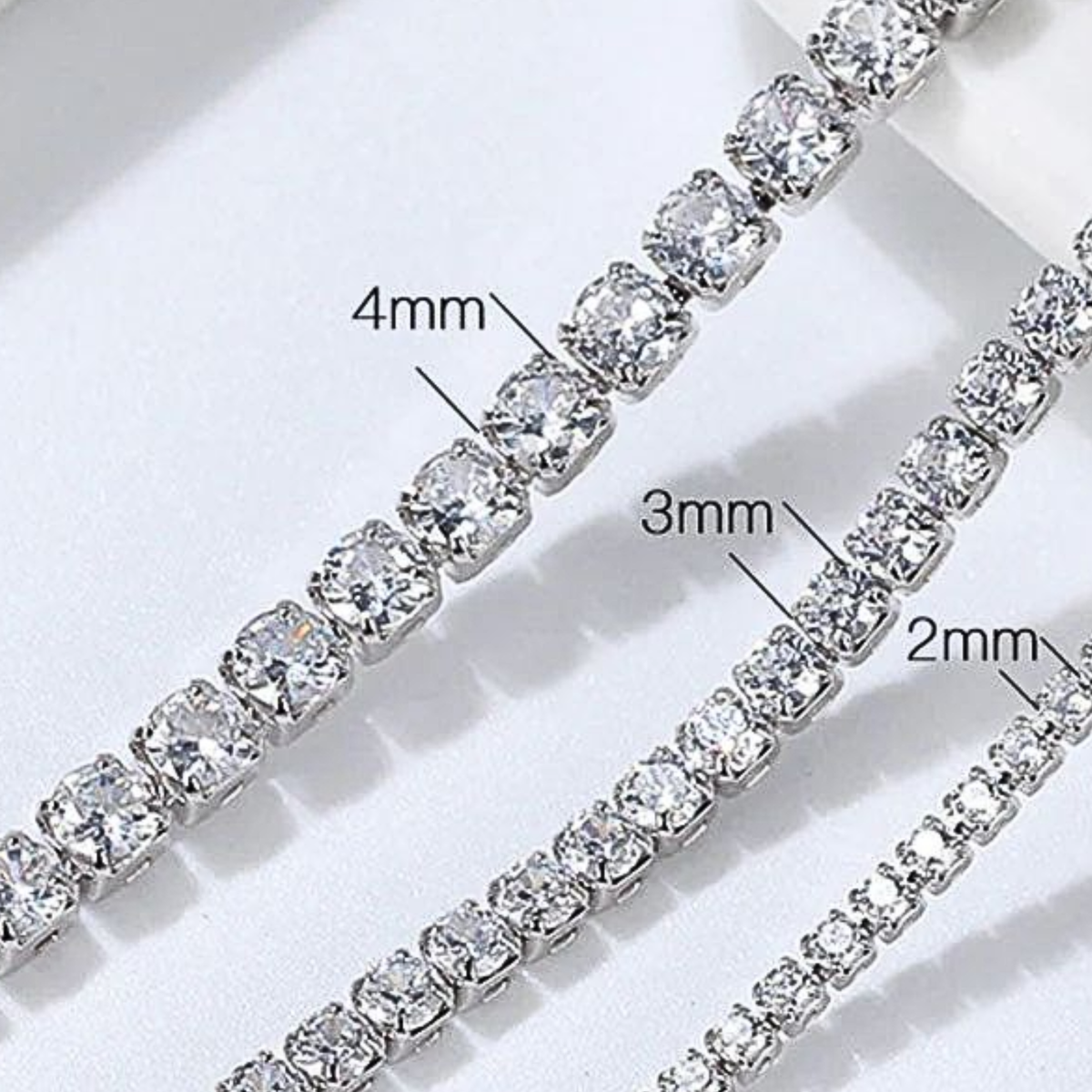 Collar Tennis Plateado 4mm