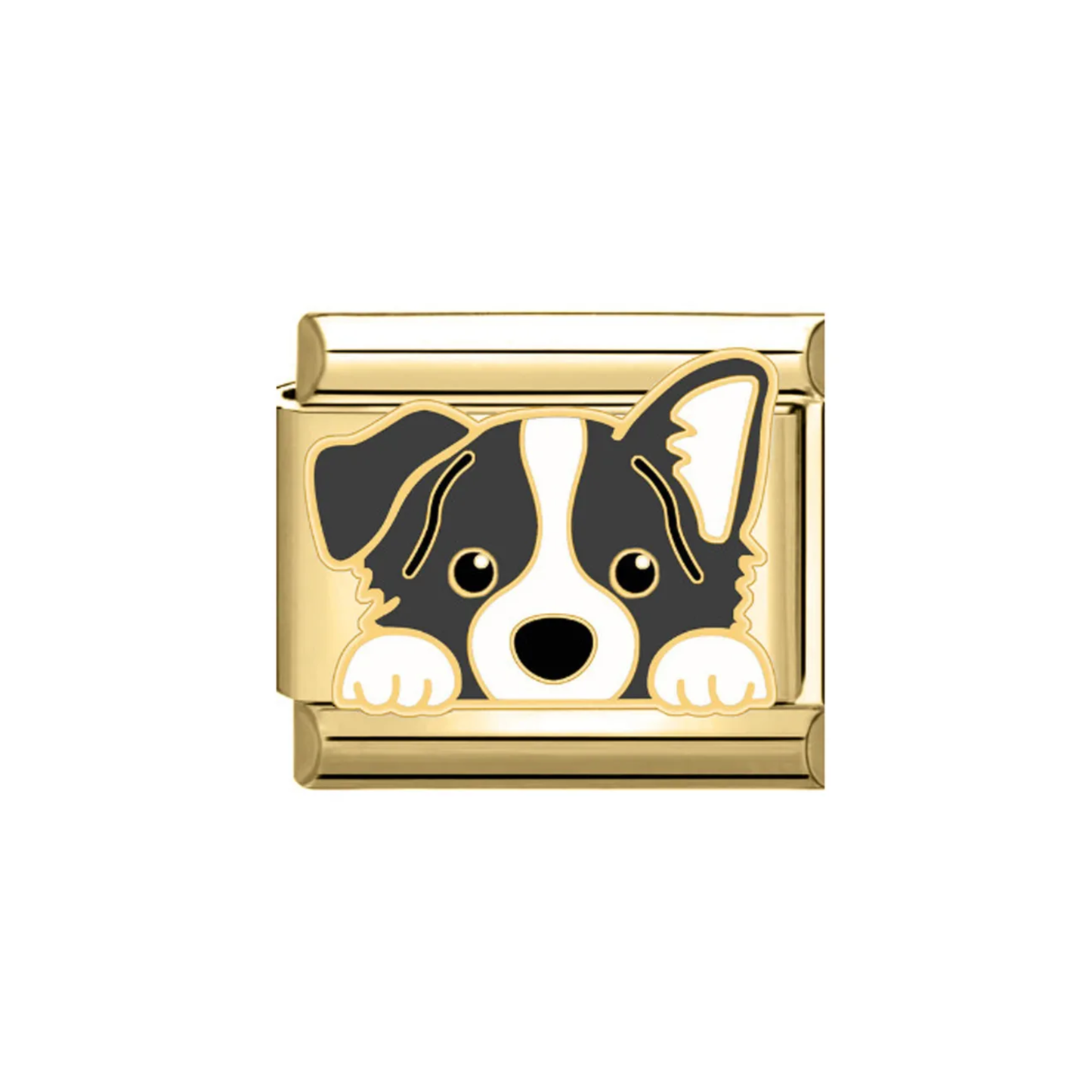 Charm Border Collie Plateado & Dorado