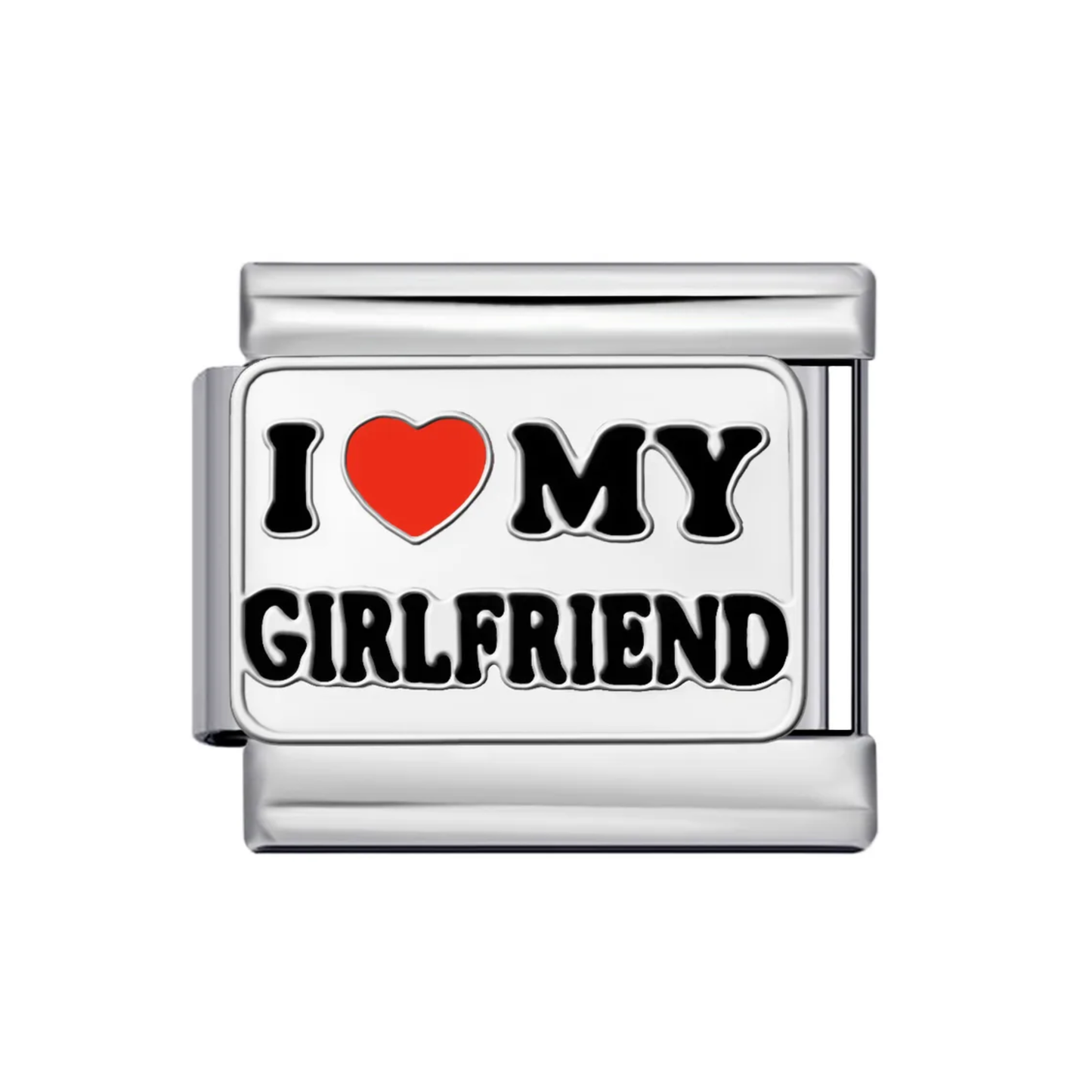 I ❤️ My Girlfriend Charm Plateado Y Dorado