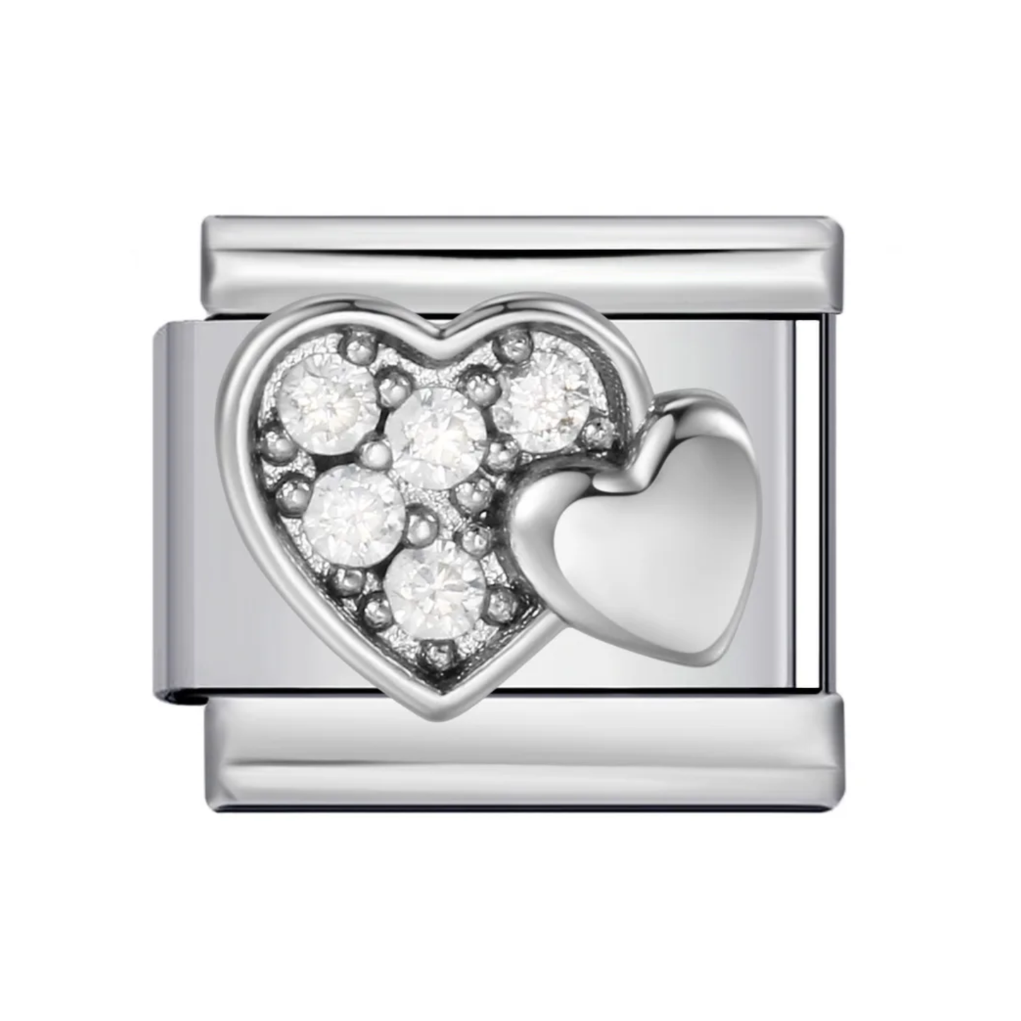 Charm Corazones Plateados