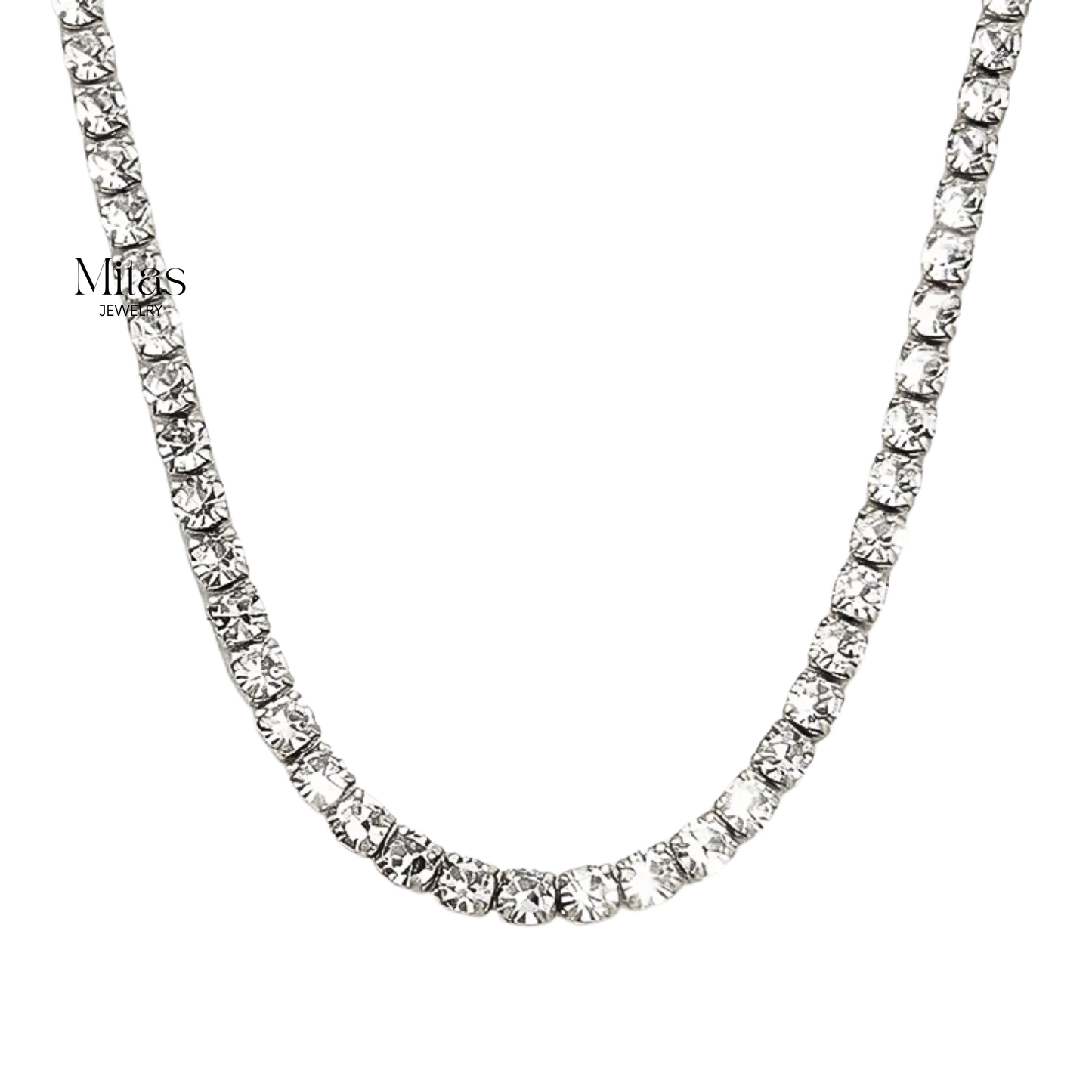 Collar Tennis Plateado 4mm
