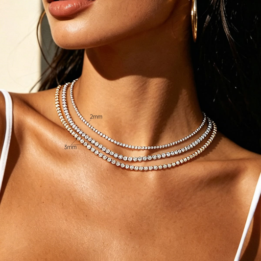 Collar Tennis Plateado 3mm