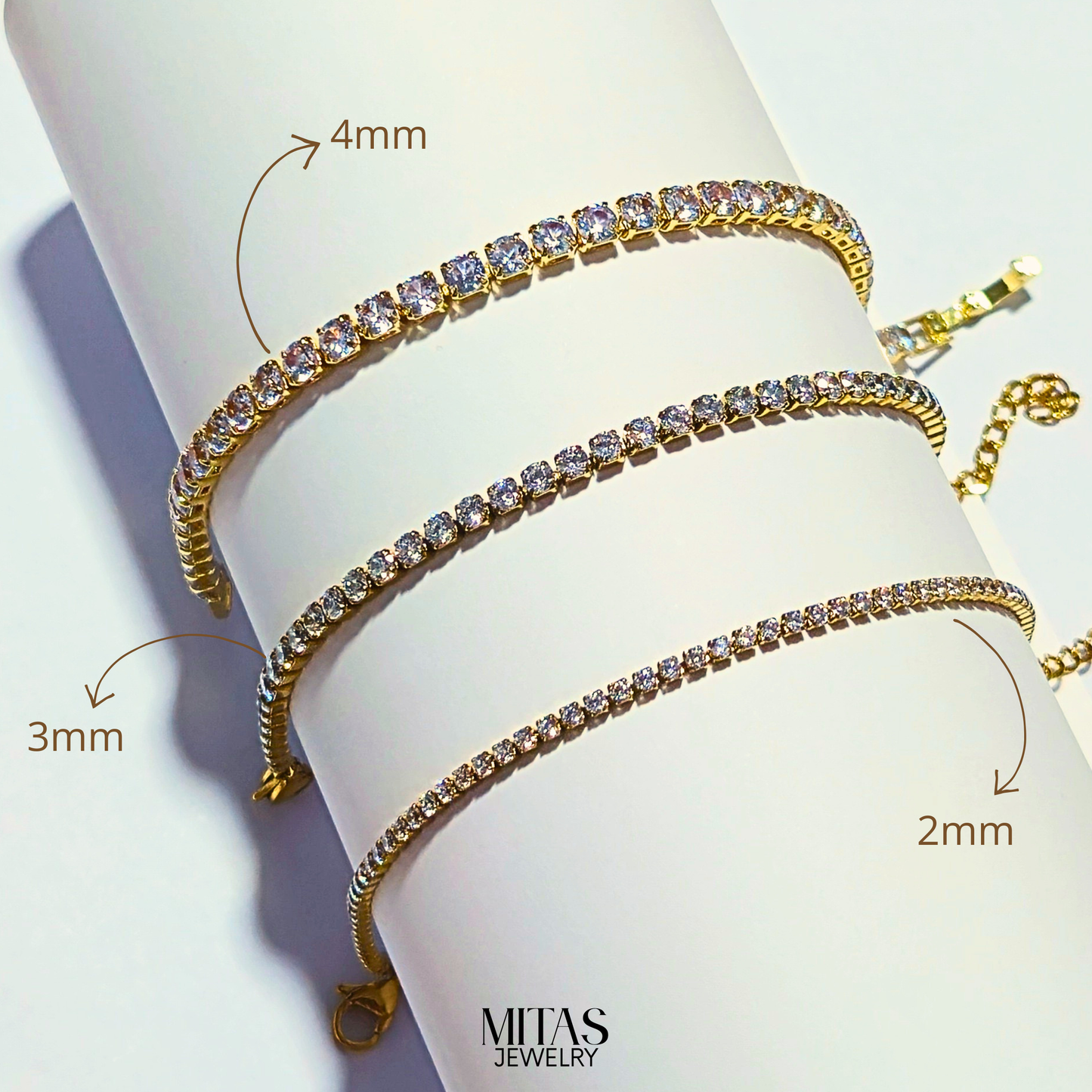 Brazalete Tennis Dorado - PROMO desde 3 Brazaletes $9.99 c.u.