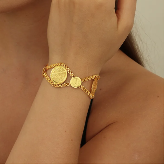 Brazalete Monedas Dorado