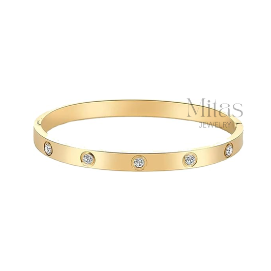 Brazalete Dorado Zircones