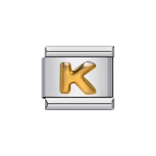 Charm Letra K Dorada