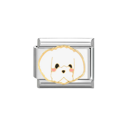 Charm Poodle Plateado & Dorado