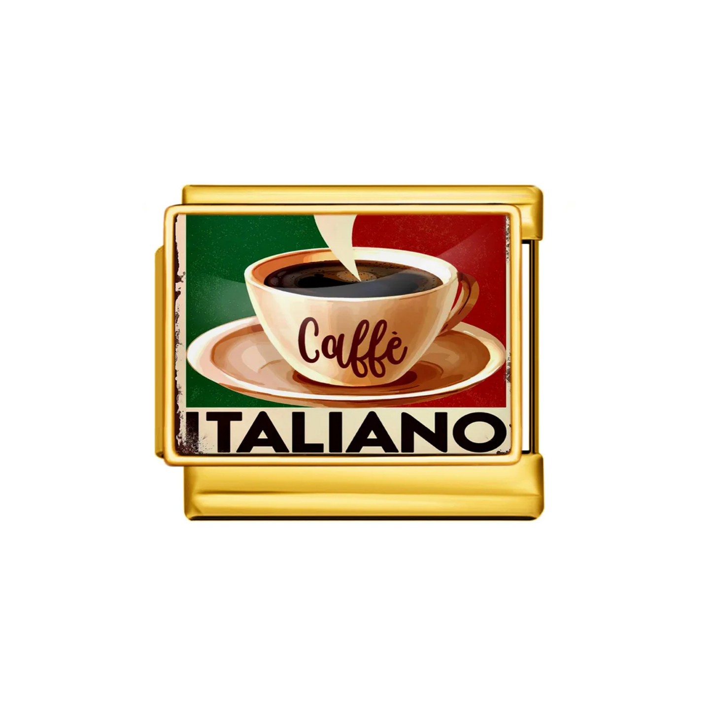 Caffe Italiano Charm Plateado & Dorado