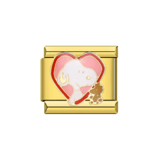 Charm Snoopy- Woodstock Plateado & Dorado