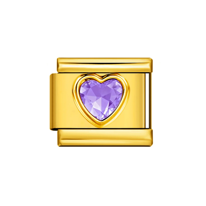 Charm Dorado Piedra Corazón de Colores