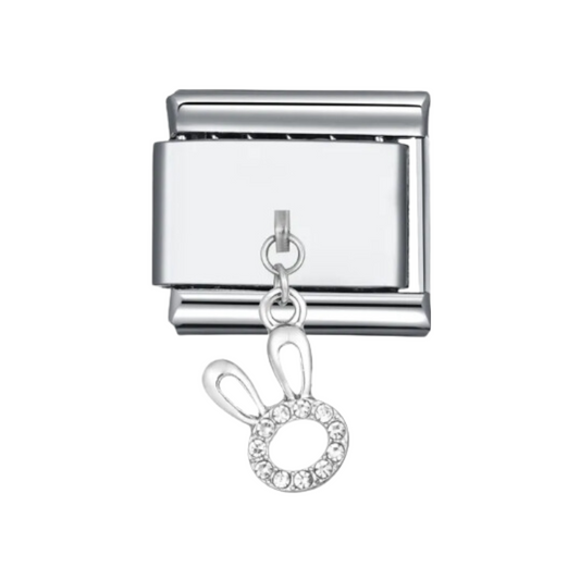Charm Colgante Conejo y Zircones