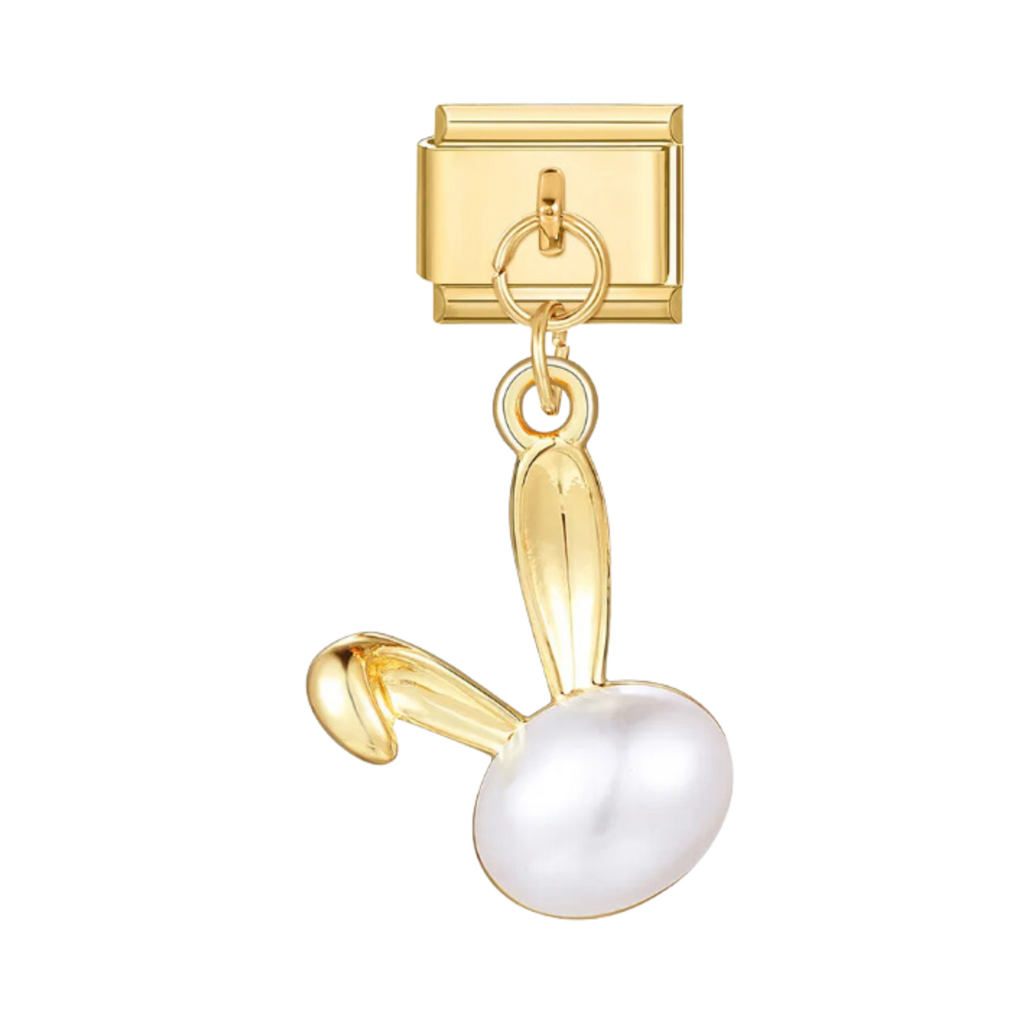 Charm Colgante Dorado Conejo y Perla
