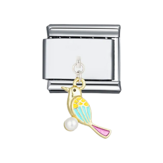 Charm Colgante Pajaro y Perla