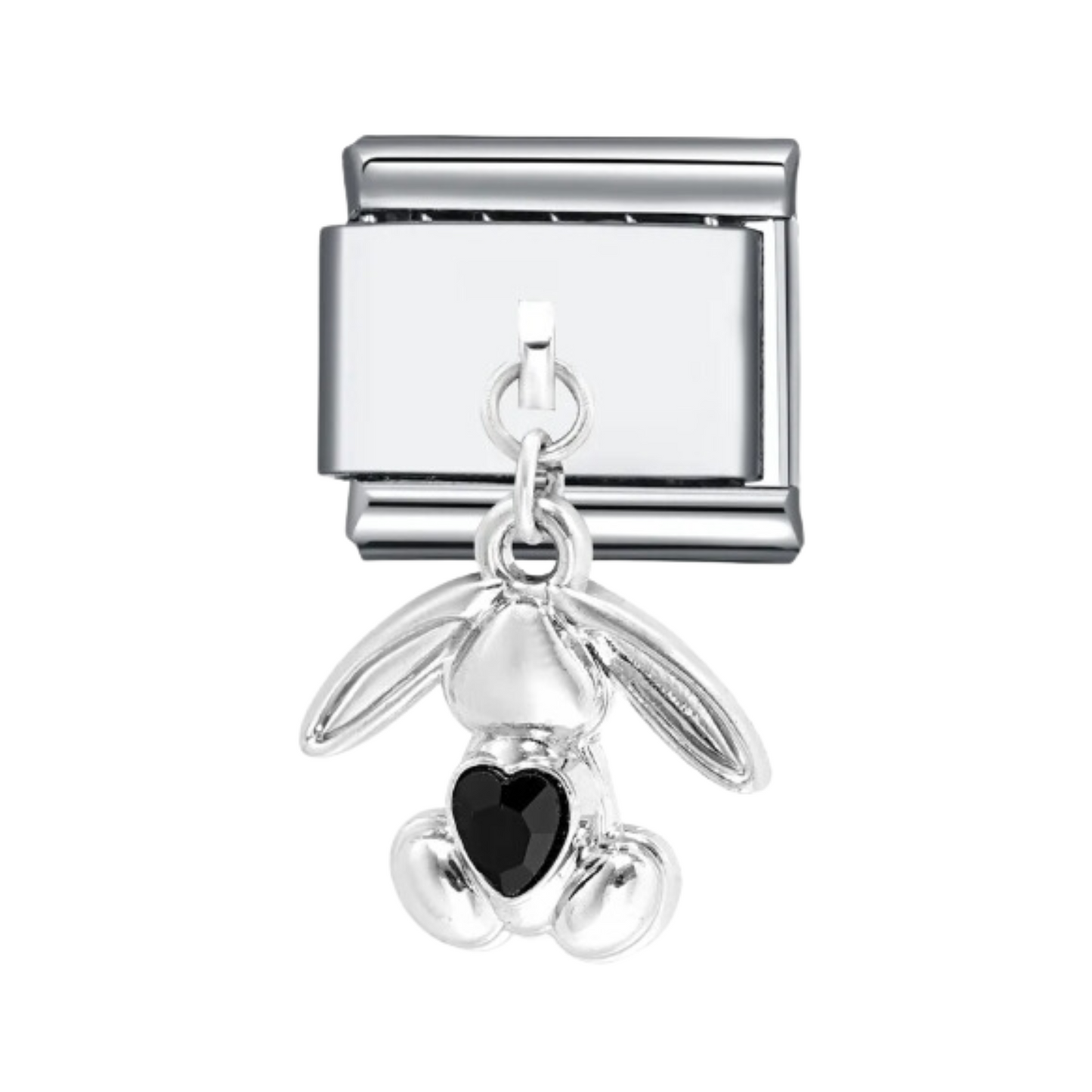 Charm Conejo Corazón Negro