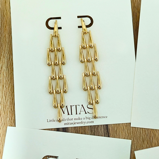 Aretes Cascada Dorados