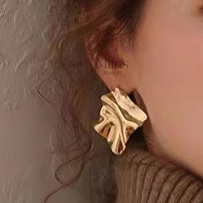 Aretes Dorado Cuadrado