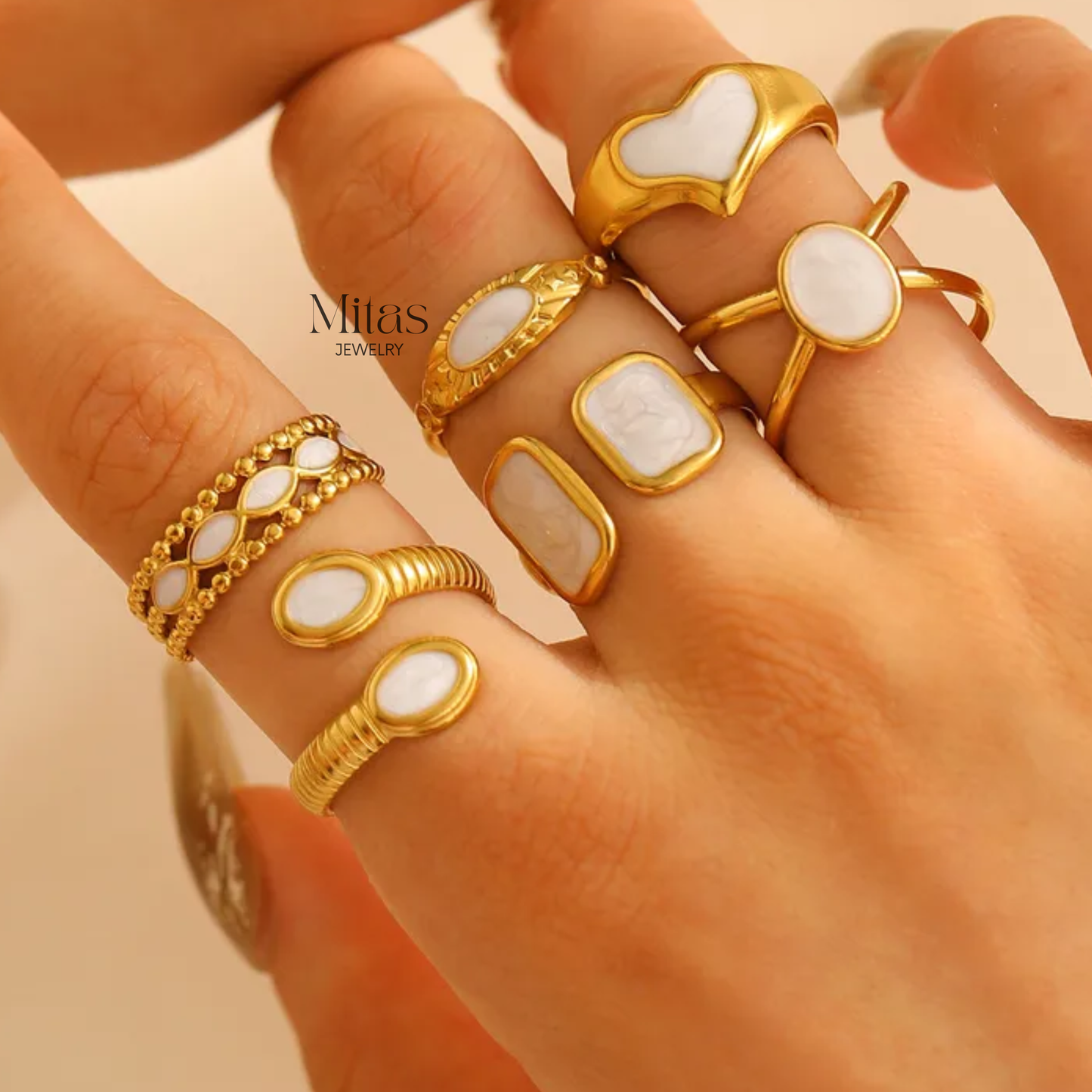 Anillo Dorao y Detalle Marfil