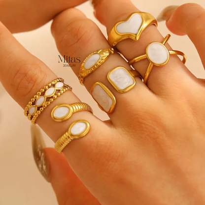 Anillo Dorao y Detalle Marfil