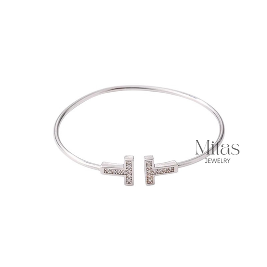 Brazalete T Plateado