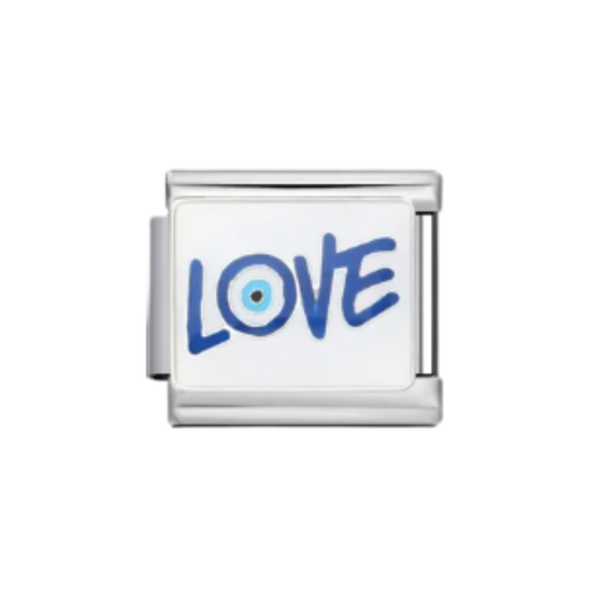 Love & Eye Charm - Plateado & Dorado