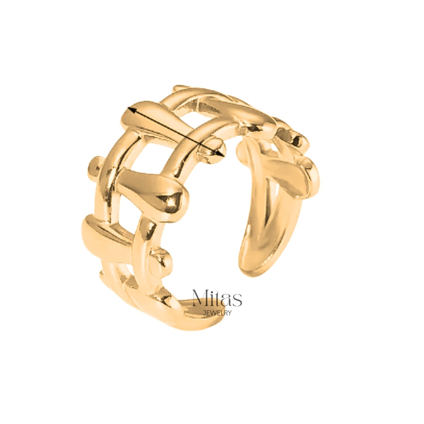 Anillo Dorado & Plateado Cruzar