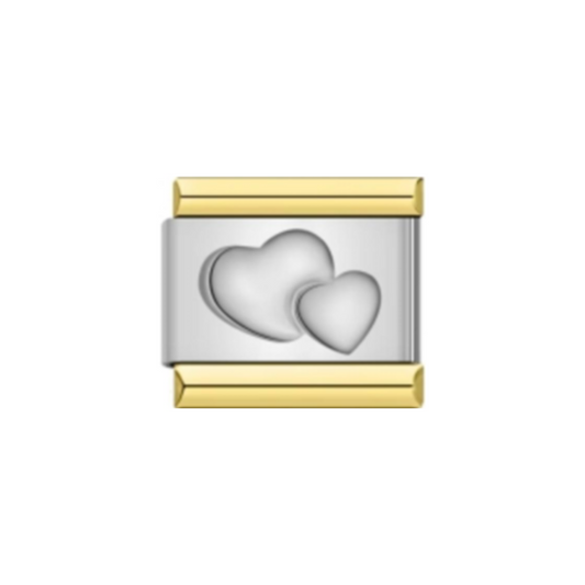Charm Corazones Detalle Dorado