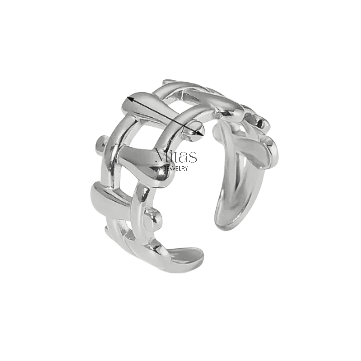 Anillo Dorado & Plateado Cruzar