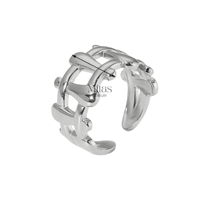 Anillo Dorado & Plateado Cruzar