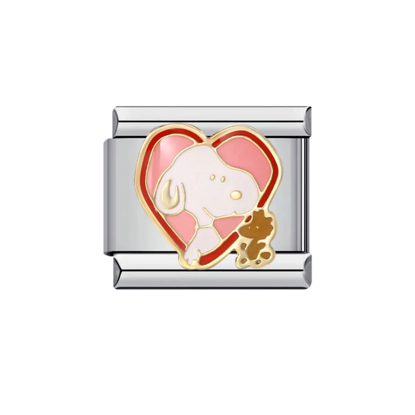 Charm Snoopy- Woodstock Plateado & Dorado