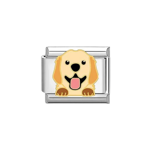 Charm Golden Retriever Plateado & Dorado