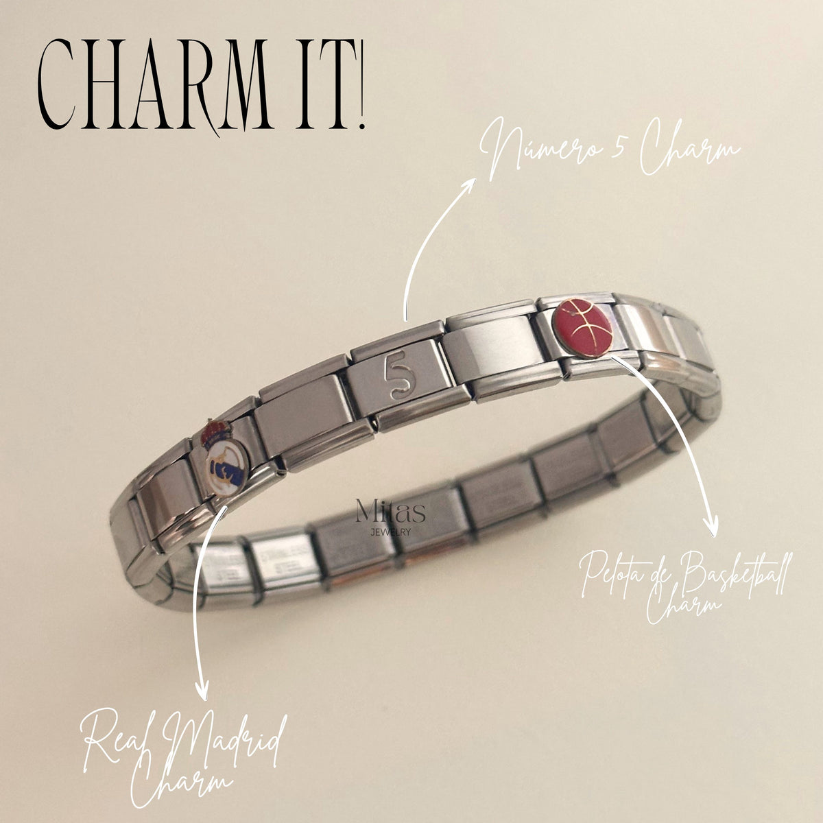 Brazalete Italiano Plateado