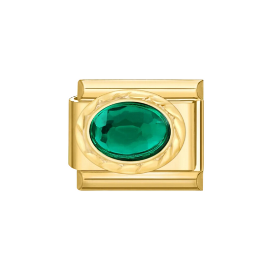 Charm Dorado Verde Esmeralda
