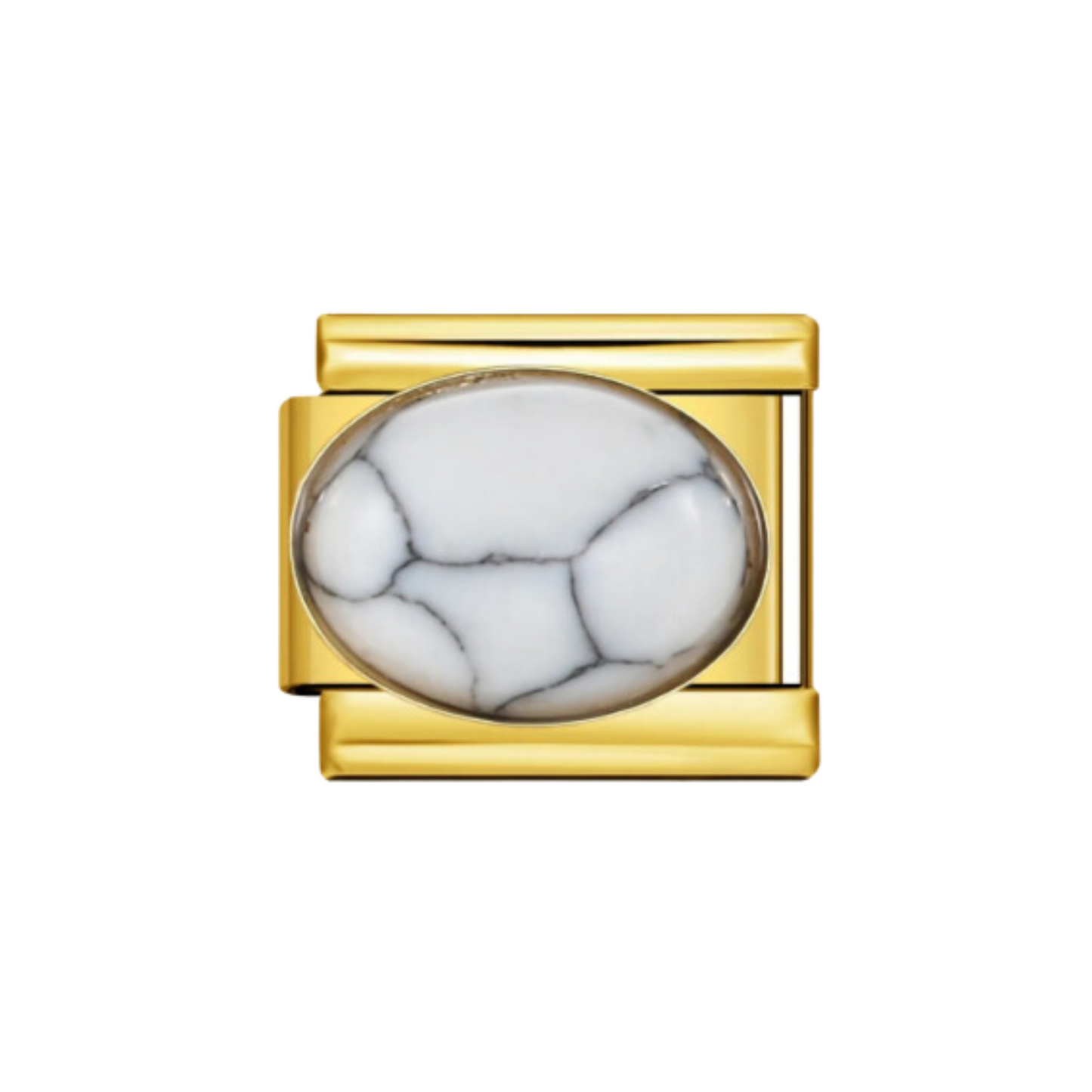 Charm Dorado Blanco Solido
