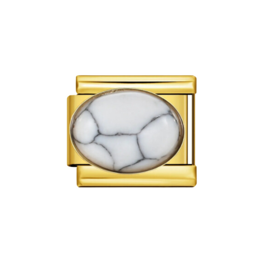 Charm Dorado Blanco Solido