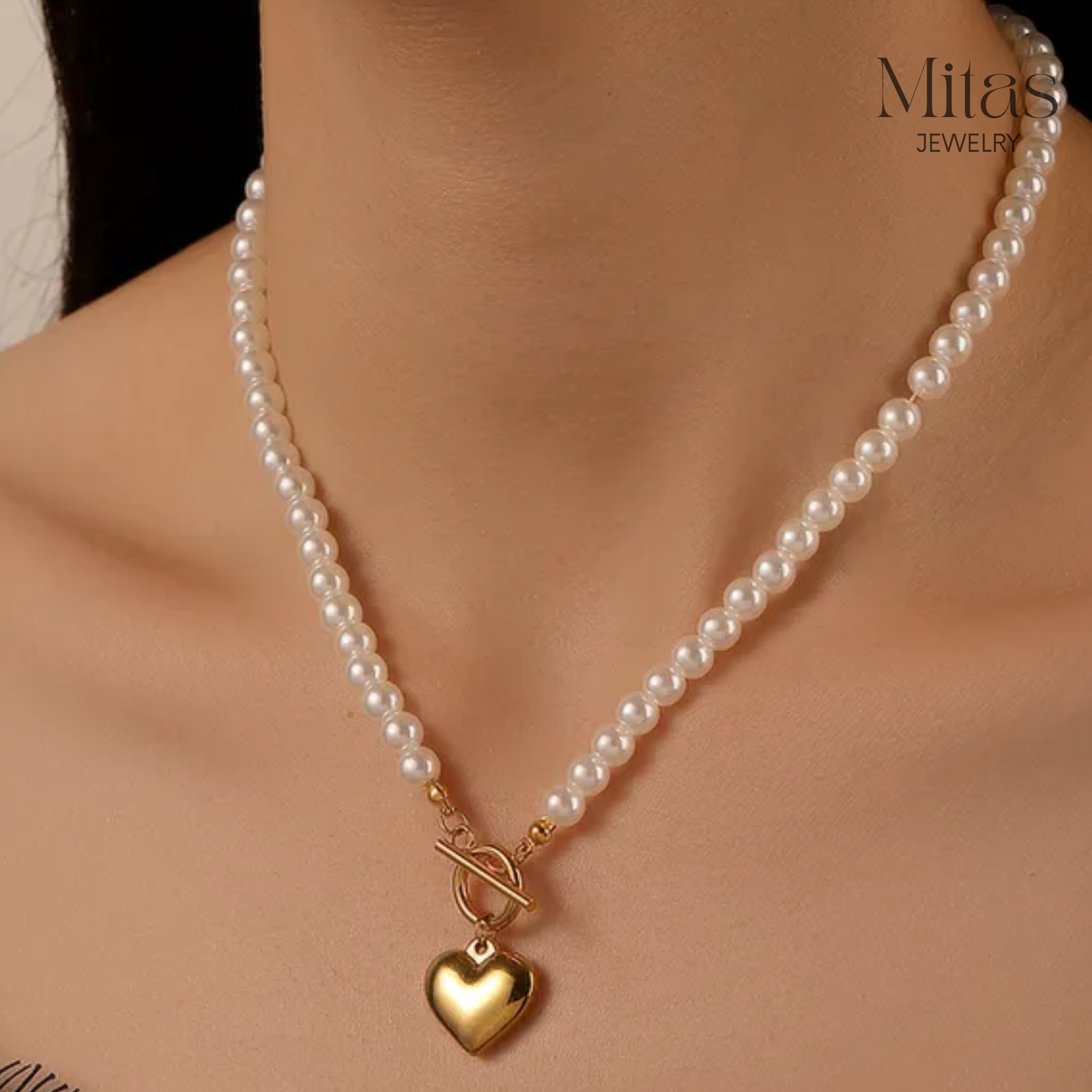 Collar Perlas & Corazón