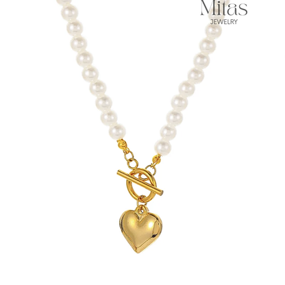 Collar Perlas & Corazón