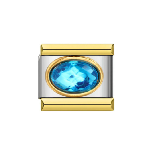 Charm Celeste Detalle Dorado