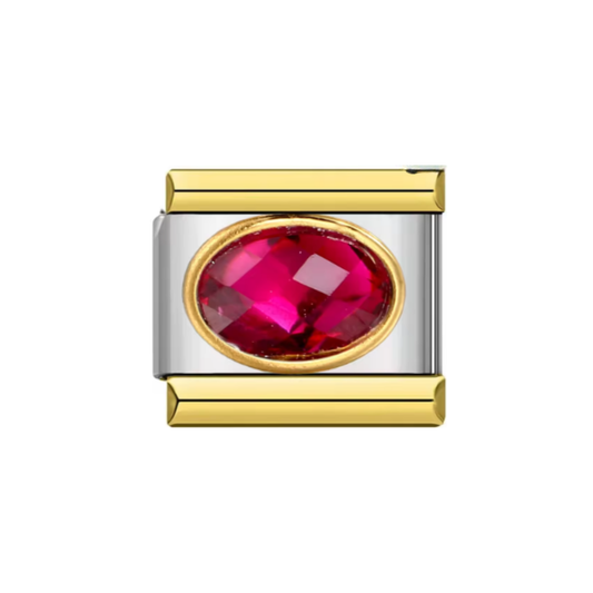 Charm Rosa Detalle Dorado