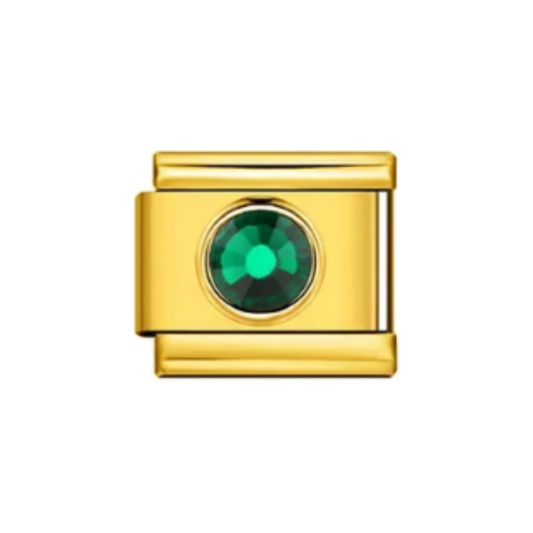 Charm Dorado Detalle Verde