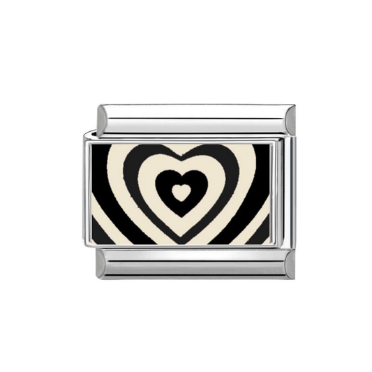 Charm Corazón Negro Plateado & Dorado