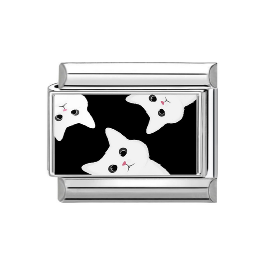 Charm Gatitos Plateado & Dorado